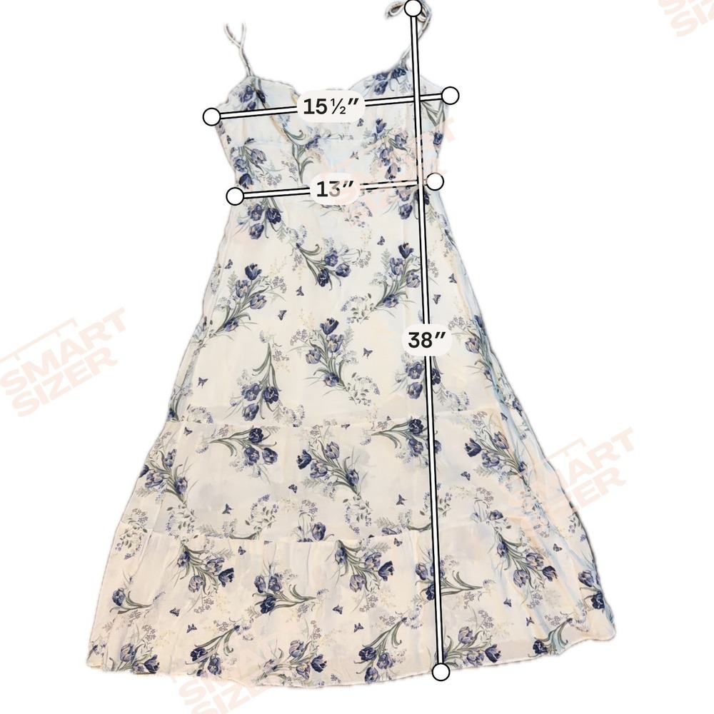 Reformation‎ Emmie Midi Dress 6 8 10 White Blue Floral Wedding Guest Cottagecore - Picture 6 of 8